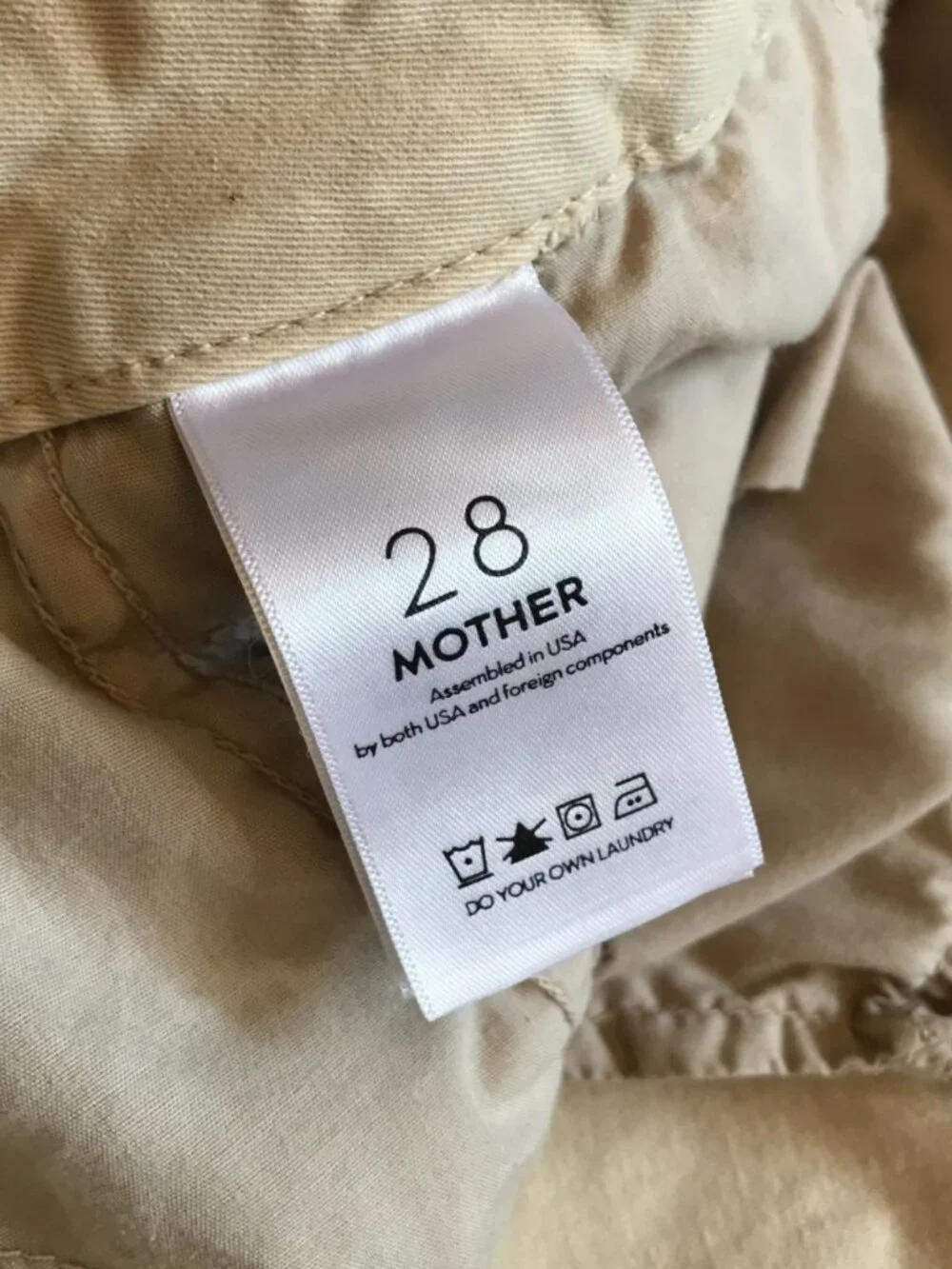Mother the Roller Prep Pants Womens 28 Khaki Tan Killing Time High Rise Wide Leg